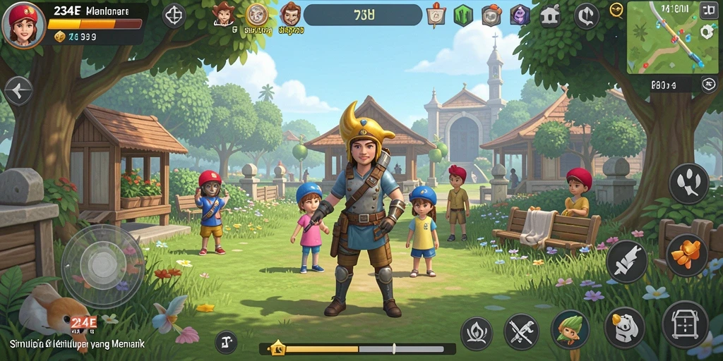 Tampilan menarik dari gameplay <strong>234E</strong> yang penuh warna.
