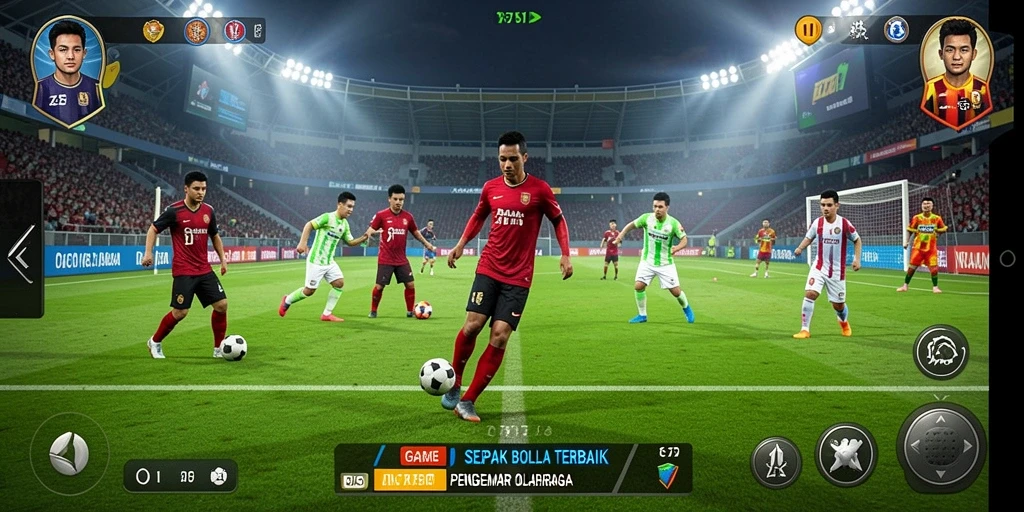 Screenshot gameplay <strong>2757</strong> yang menunjukkan aksi seru pertandingan sepak bola.