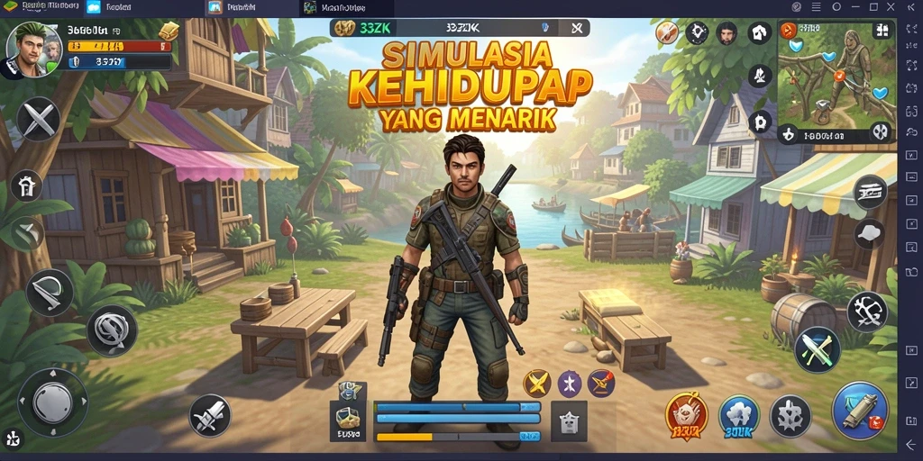 Screenshot menampilkan karakter dalam gameplay simulasi.
