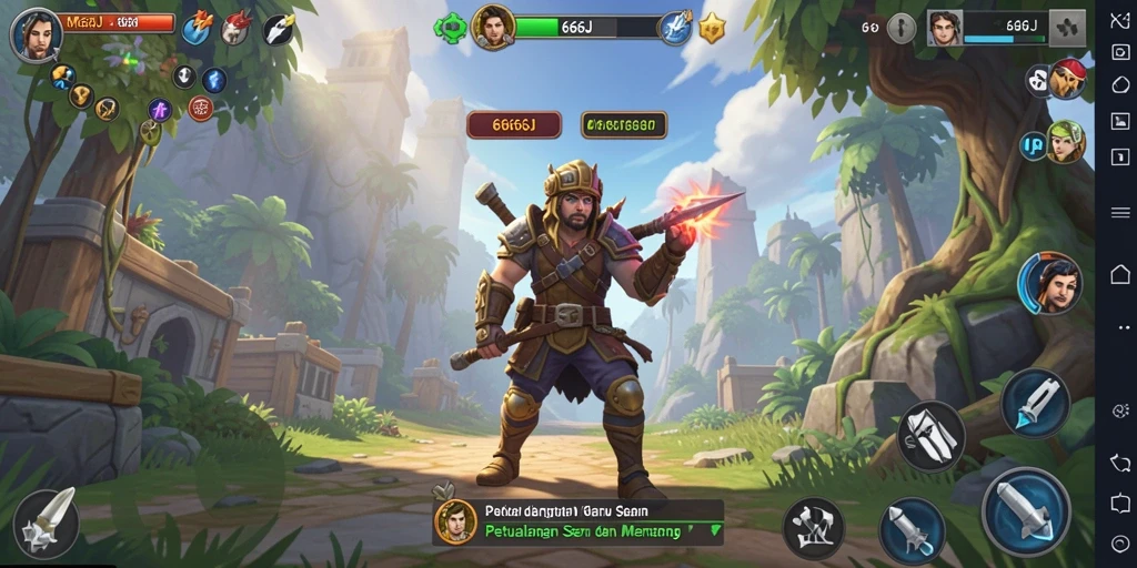 Tampilan gameplay petualangan seru di 666J dengan berbagai tantangan.