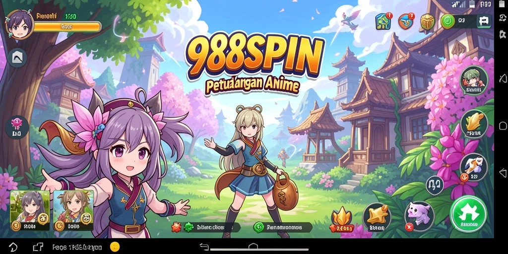 Tampilan luar biasa dari gameplay 988SPIN dengan karakter anime.