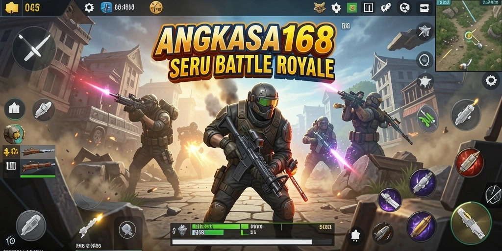 Tampilan grafik dan aksi gameplay Battle Royale yang mendebarkan.