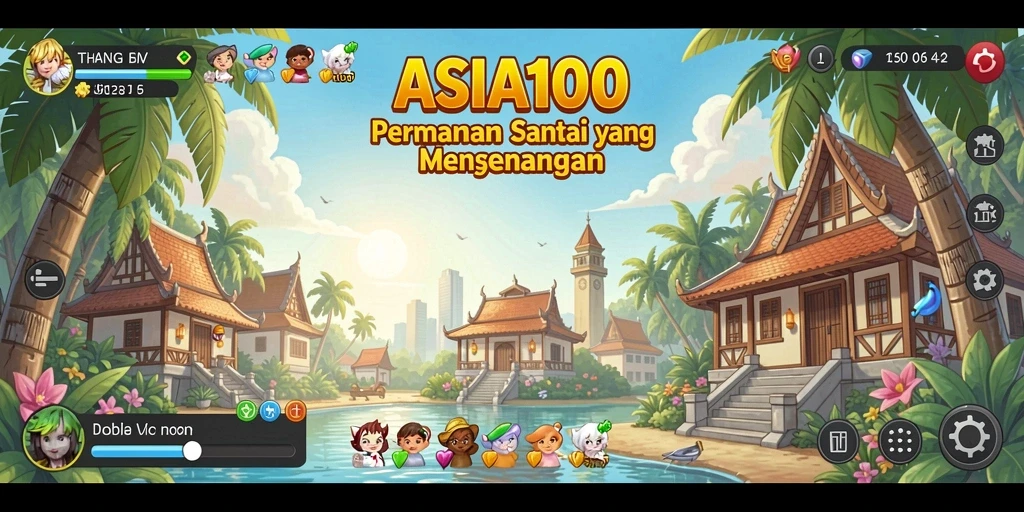 Tampilan gameplay ASIA100 yang penuh warna dan menghibur.