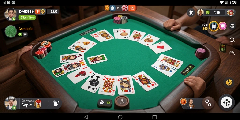 Screenshot gameplay DMD999 yang menampilkan keseruan bermain Gaple.