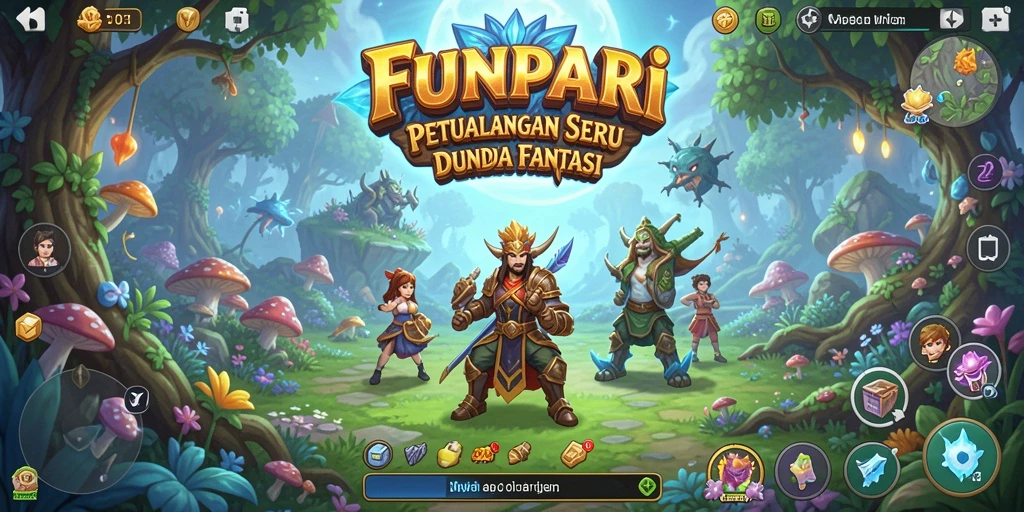 Screenshot utama FUNPARI menampilkan aksi seru dalam petualangan.