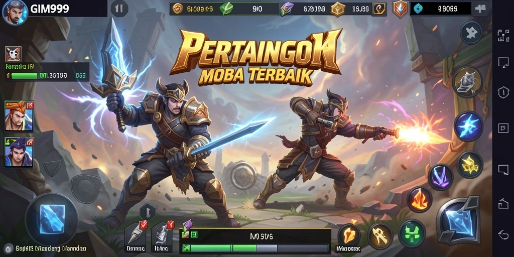 Screenshot GIM999 menampilkan aksi seru dalam pertempuran MOBA.