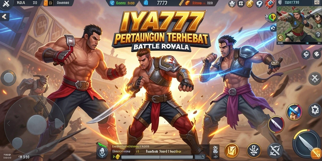 Screenshot gameplay IYA777 menampilkan aksi pertarungan seru di arena.