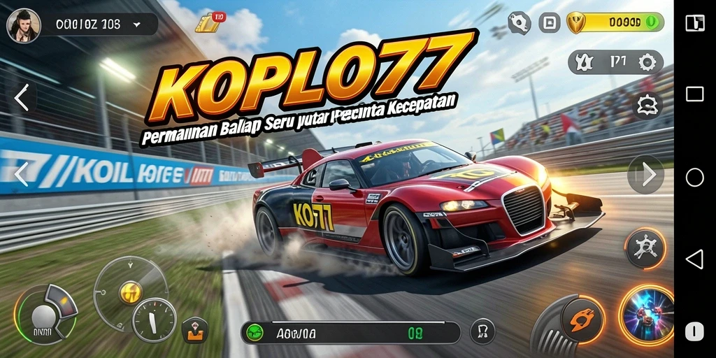 Screenshot menampilkan aksi balap seru di KOPLO77.