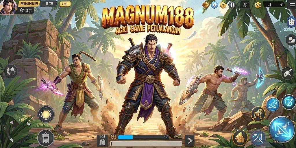 Screenshot utama MAGNUM188 menunjukkan gameplay yang intens dan mendebarkan.