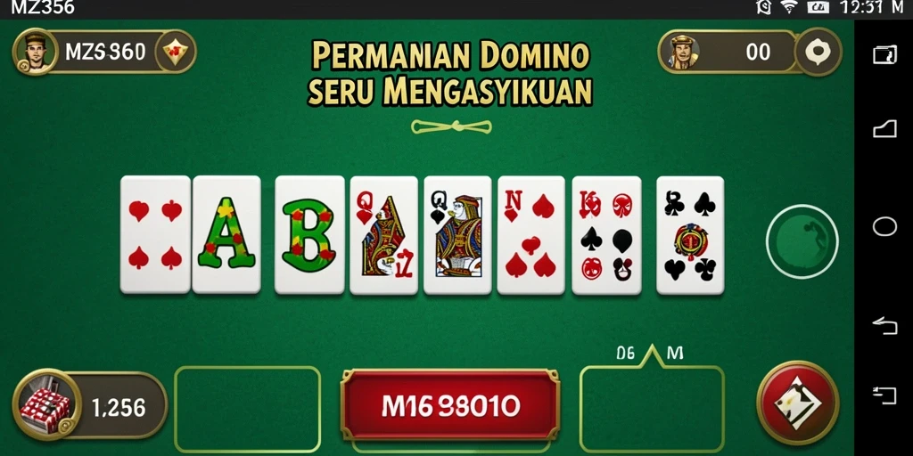 Tampilan screenshot MZ356 menampilkan gameplay seru permainan Domino.