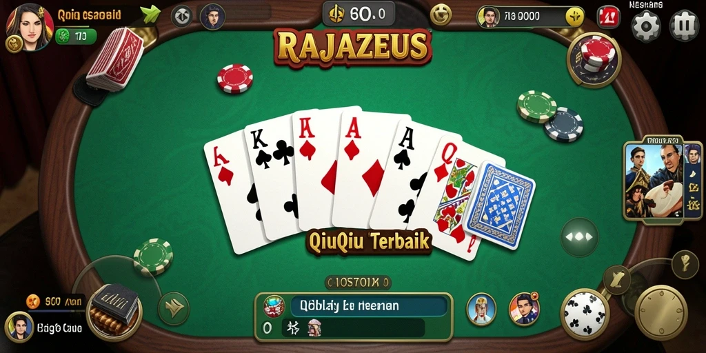 Gameplay menarik RAJAZEUS dalam aksi permainan QiuQiu.