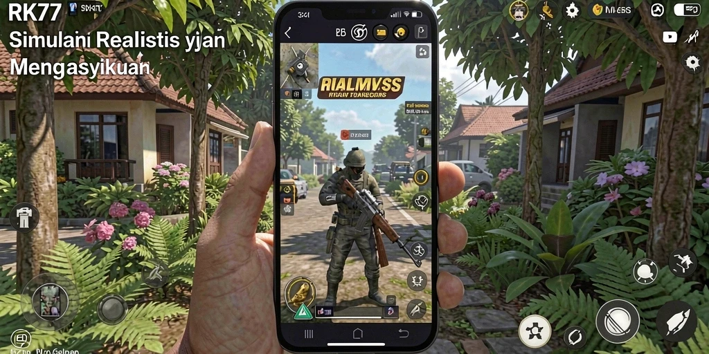 Tampilan gameplay berkualitas tinggi dalam RK77 dengan grafis yang memukau.