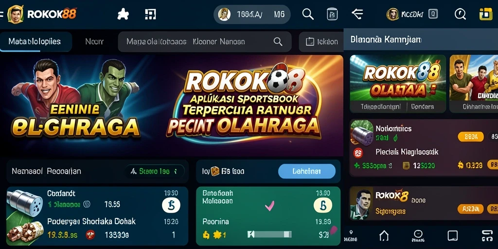 Screenshot ROKOK88 menampilkan tampilan antarmuka sportsbook yang menarik.