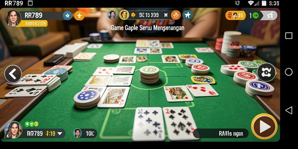 Tampilan gameplay Gaple yang menarik dan seru.