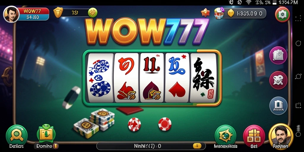Tampilan gameplay Domino yang menarik dan interaktif dalam WOW77.
